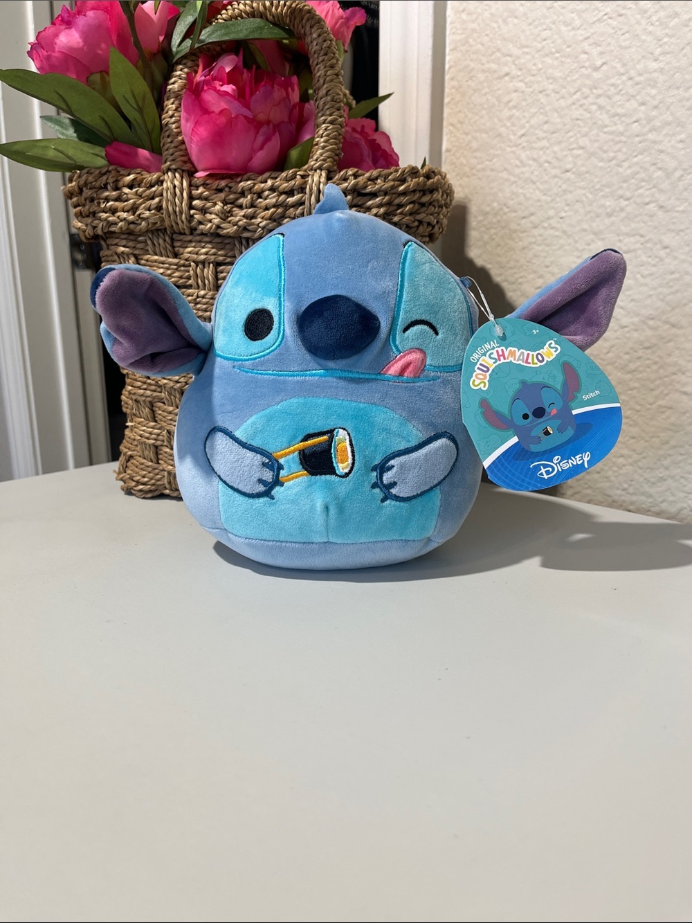 Disney Blue & Purple Stitch with sushi Plush Squishmallow-Style Toy
